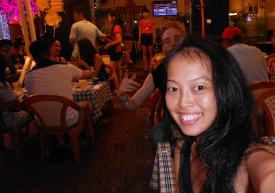 Female traveller in Saigon