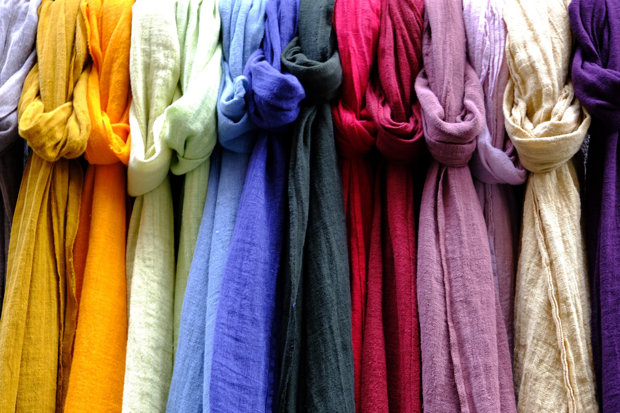 scarves in different colours
